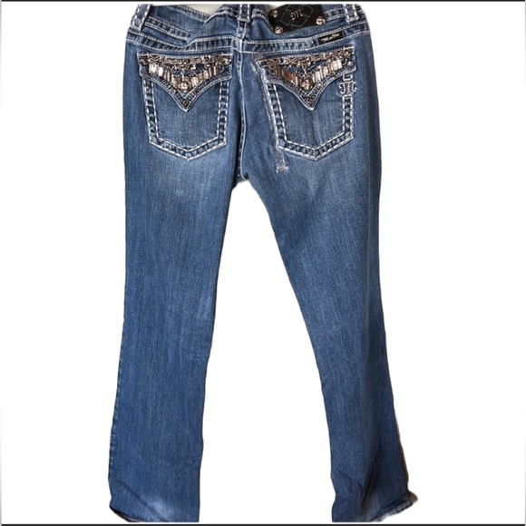 🌺Miss Me Gunmetal Bling Pockets, Boot Cut Jeans JP4656-6 Women’s Size 31🌸🌺 - Picture 9 of 14